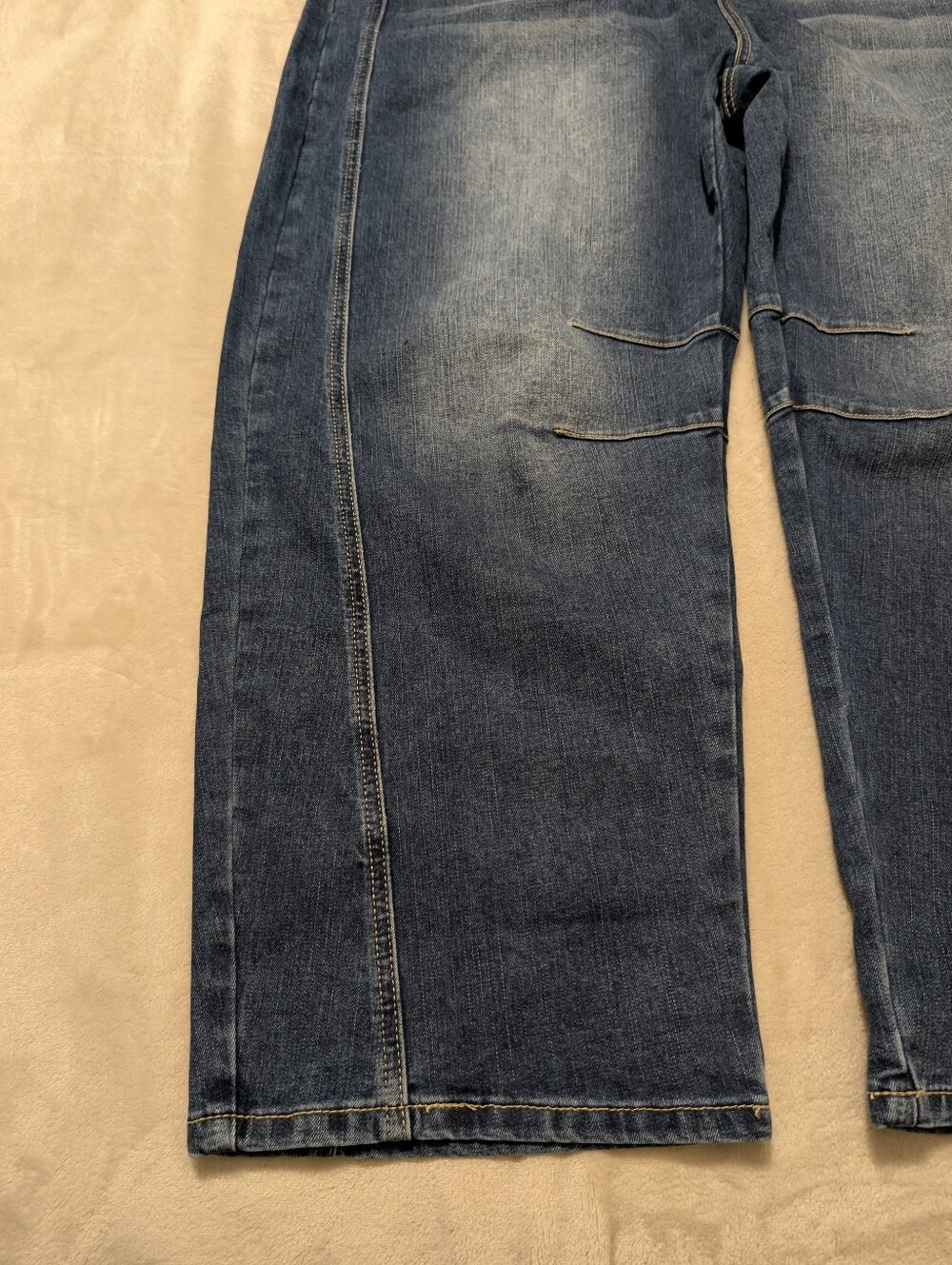 Flamingals Wash Patch Pocket Stitch Detail Barrel Leg Denim Overalls NWT - Picture 6 of 16